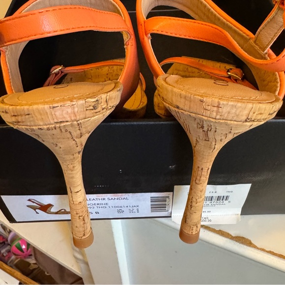 Coach Womens Kit Orange Tangerine Square Toe Heels Shoes Size 7.5 - Picture 6 of 7